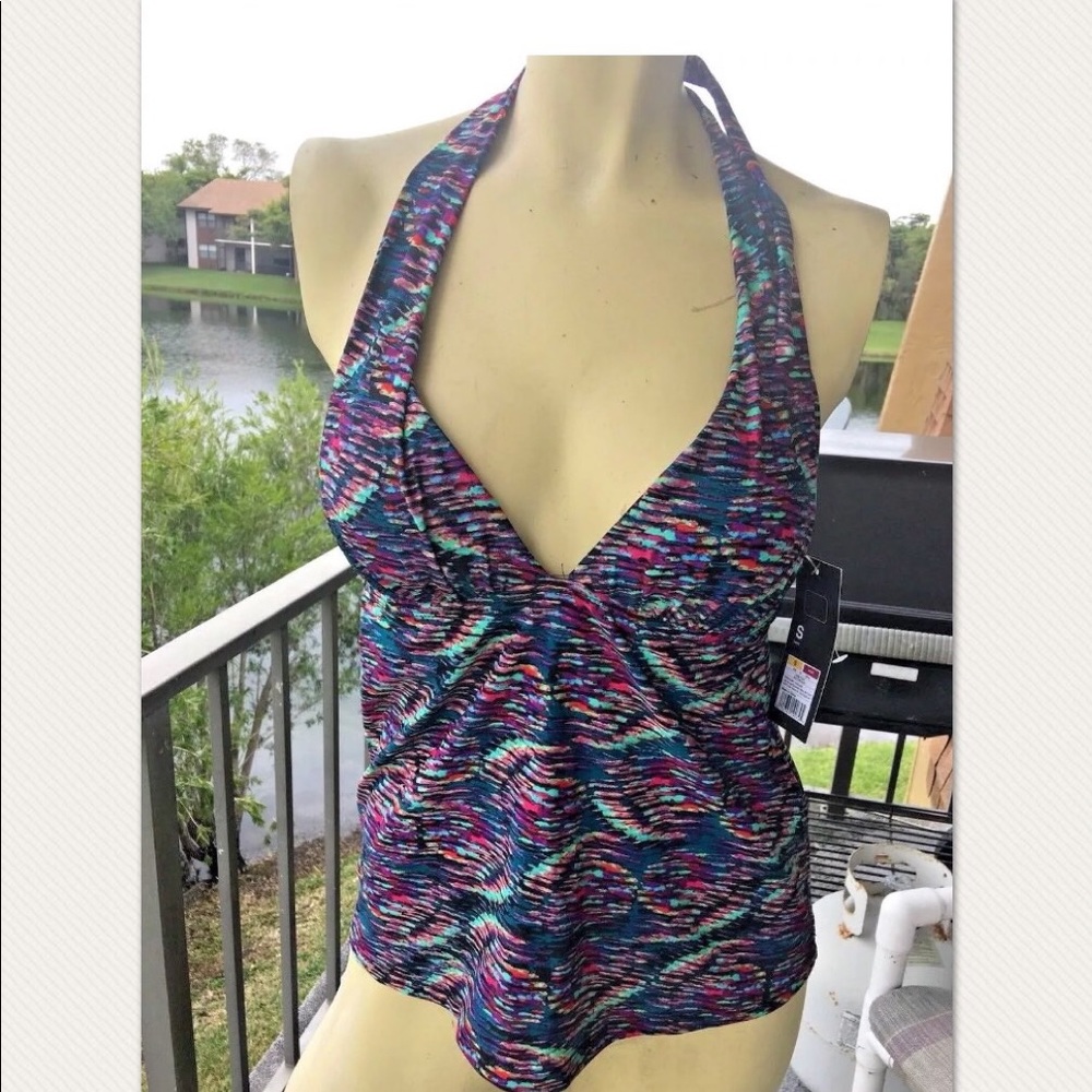 Mossimo halter tankini top - multi colored! MEDIUM